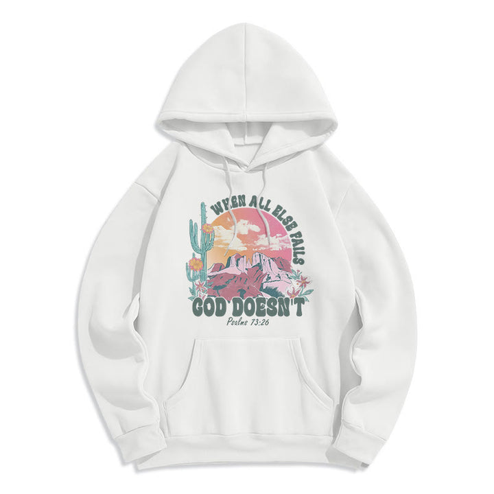 Christianartworkshop Sweat à capuche en polyester doublé polaire « Dieu ne faillit pas » - Blanc - 2XL - image 6