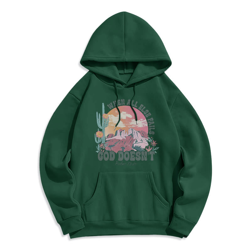 Christianartworkshop Sweat à capuche en polyester doublé polaire « Dieu ne faillit pas » - Vert - 2XL - image 3