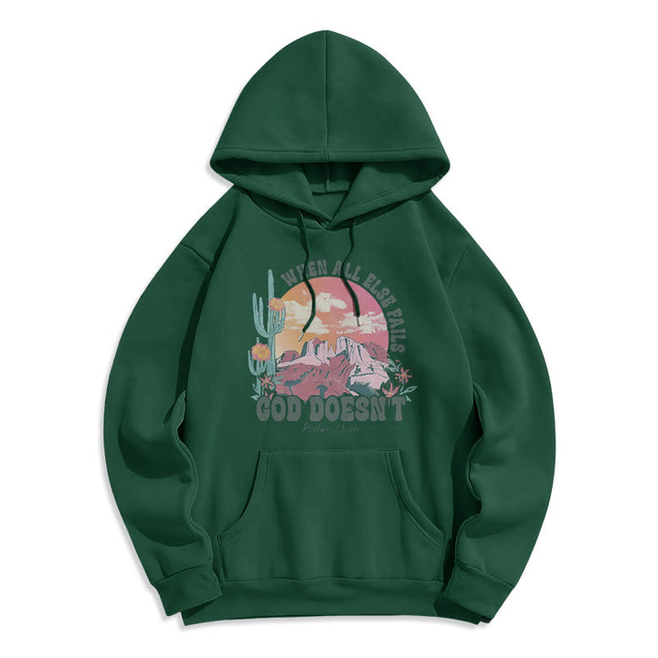 Christianartworkshop Sweat à capuche en polyester doublé polaire « Dieu ne faillit pas » - Vert - 2XL - image 3