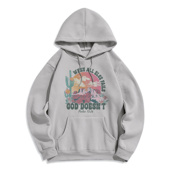Christianartworkshop Sweat à capuche en polyester doublé polaire « Dieu ne faillit pas » - Gris - 2XL - image 7
