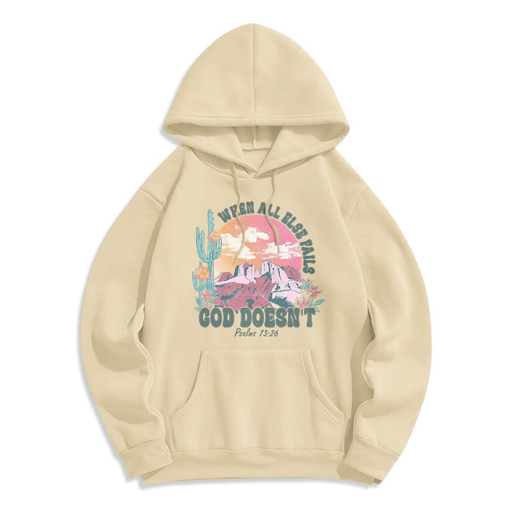 Christianartworkshop Sweat à capuche en polyester doublé polaire « Dieu ne faillit pas » - Beige - 2XL - image 8