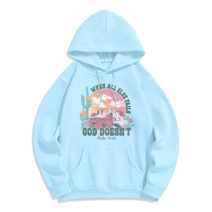 Christianartworkshop Sweat à capuche en polyester doublé polaire « Dieu ne faillit pas » - Bleu - 2XL - image 0