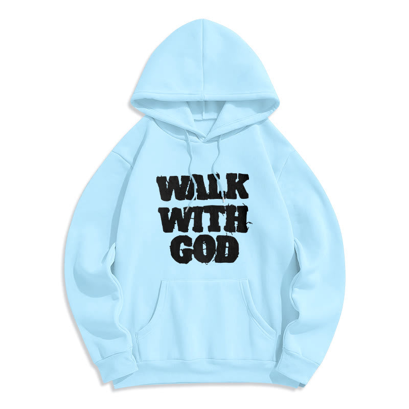 Atelier d'art chrétien Marcher avec Dieu Mission Sweat à capuche en polyester doublé polaire - Bleu - 2XL - image 1