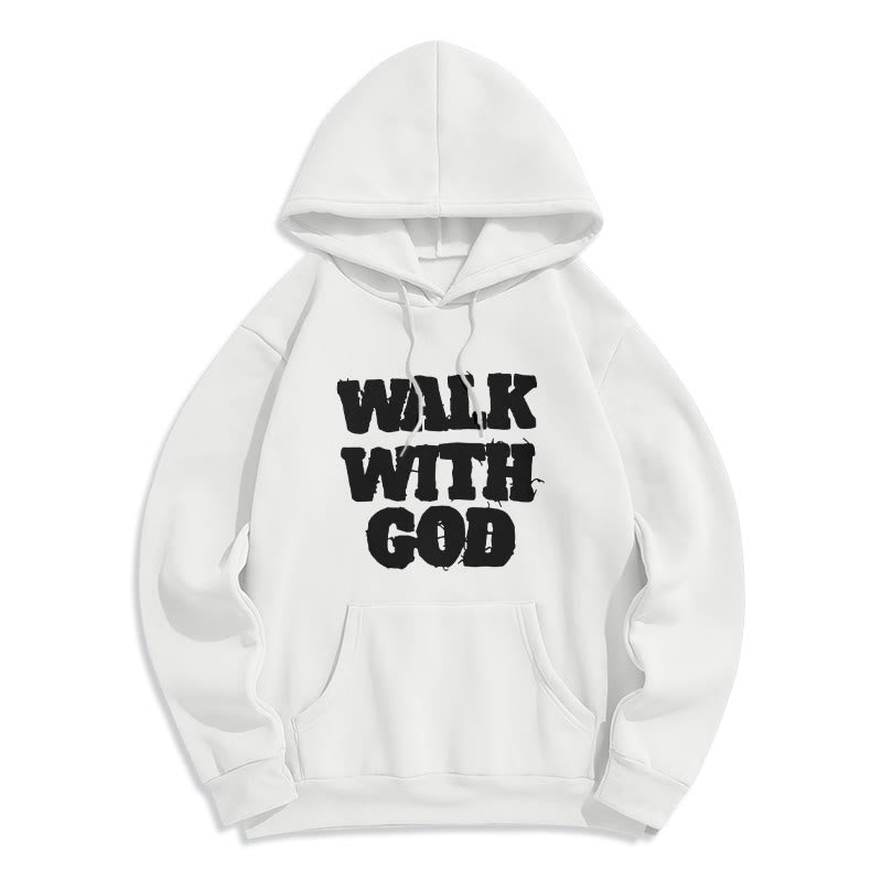 Atelier d'art chrétien Marcher avec Dieu Mission Sweat à capuche en polyester doublé polaire - Blanc - 2XL - image 0
