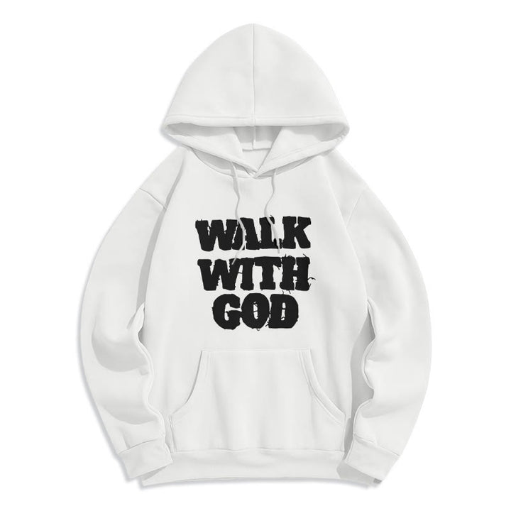 Atelier d'art chrétien Marcher avec Dieu Mission Sweat à capuche en polyester doublé polaire - Blanc - 2XL - image 0