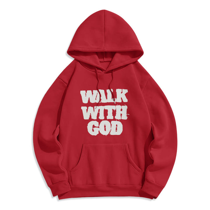 Atelier d'art chrétien Marcher avec Dieu Mission Sweat à capuche en polyester doublé polaire - Rouge - 2XL - image 2