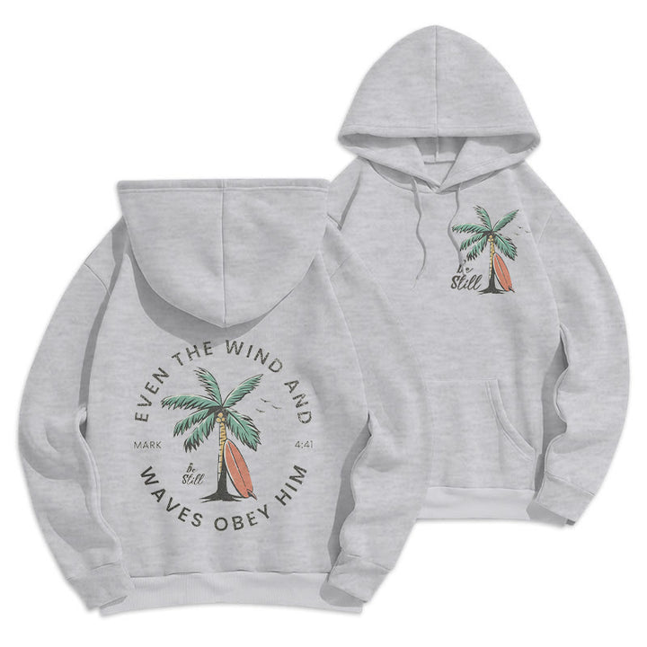 Sweat à capuche en polyester doublé polaire Christianartworkshop avec versets bibliques et motifs côtiers - Gris - 2XL - image 18