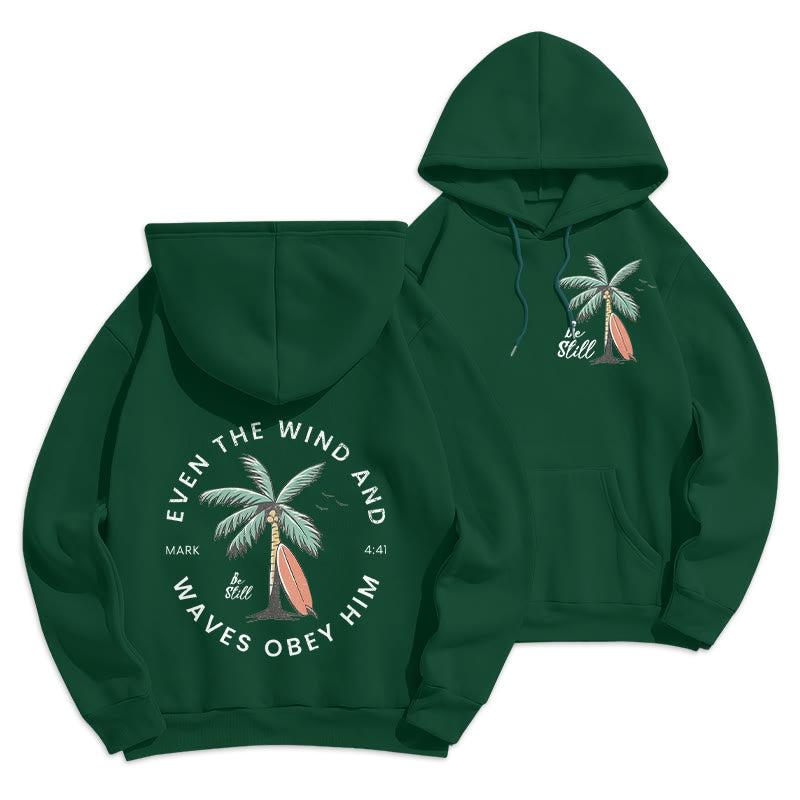 Sweat à capuche en polyester doublé polaire Christianartworkshop avec versets bibliques et motifs côtiers - Vert - 2XL - image 12