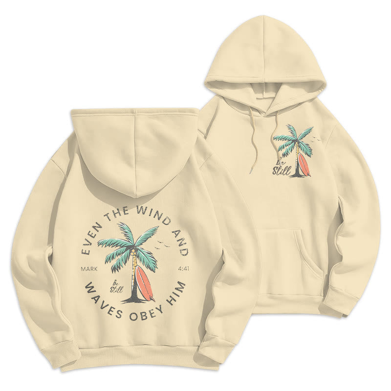 Sweat à capuche en polyester doublé polaire Christianartworkshop avec versets bibliques et motifs côtiers - Beige - 2XL - image 21