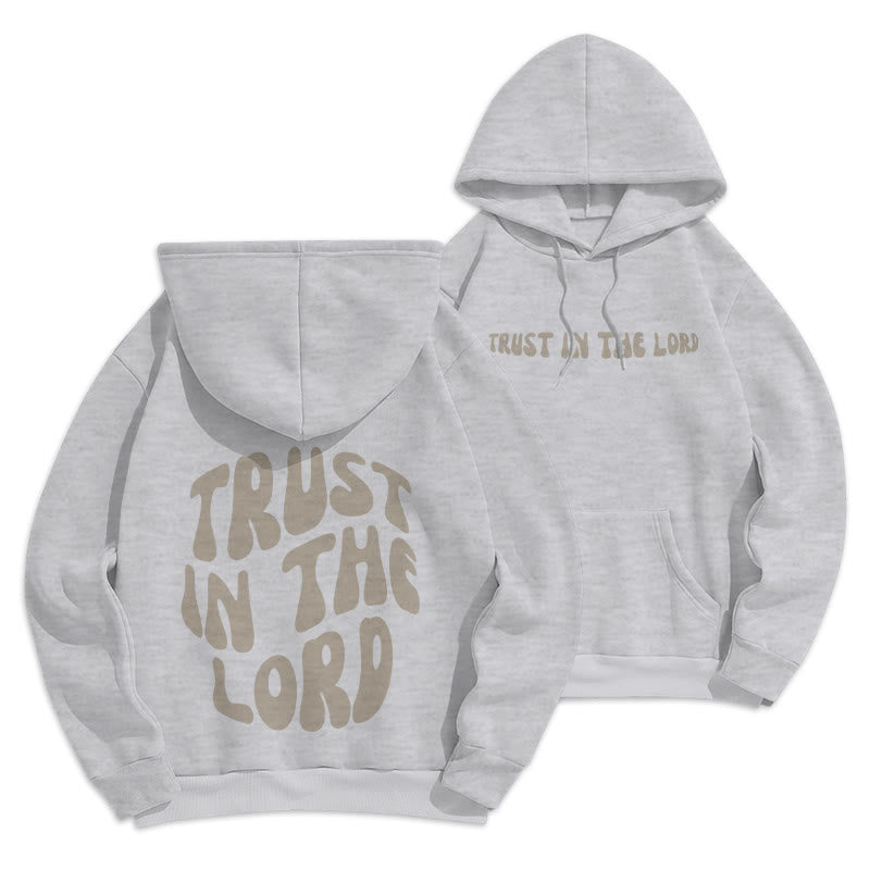 Christianartworkshop Confiance en le Seigneur Foi et Relation Sweat à capuche en polyester doublé polaire - Gris - 2XL - image 21