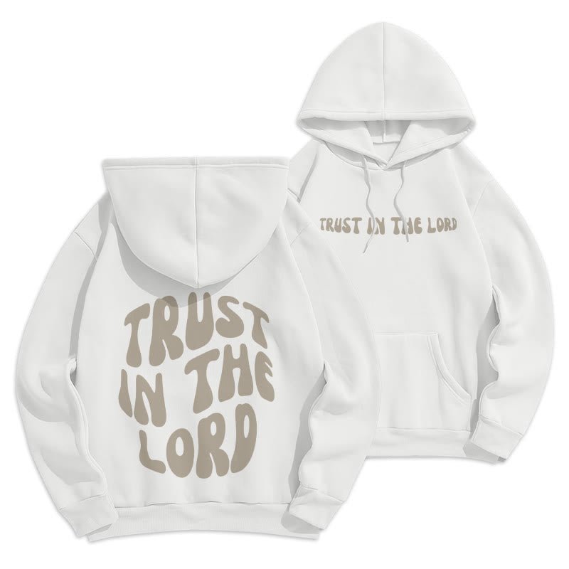 Christianartworkshop Confiance en le Seigneur Foi et Relation Sweat à capuche en polyester doublé polaire - Blanc - 2XL - image 6