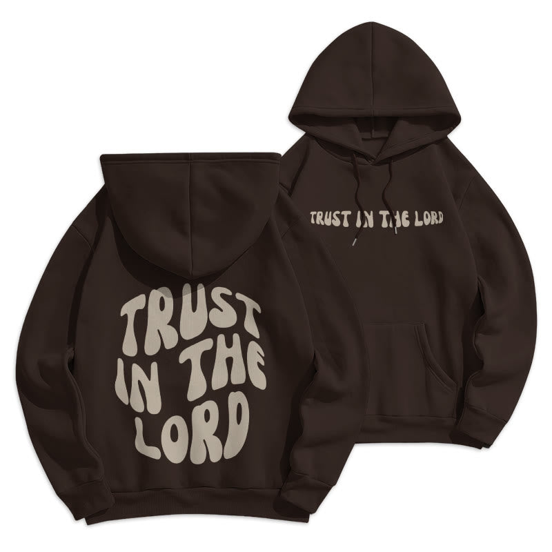 Christianartworkshop Confiance en le Seigneur Foi et Relation Sweat à capuche en polyester doublé polaire - Brun - 2XL - image 18
