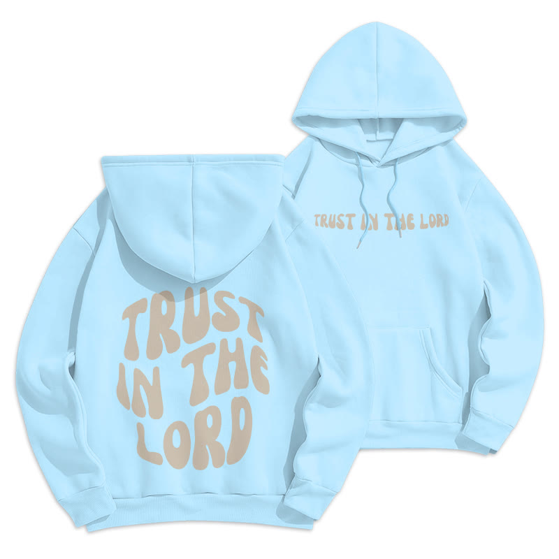 Christianartworkshop Confiance en le Seigneur Foi et Relation Sweat à capuche en polyester doublé polaire - Bleu - 2XL - image 9