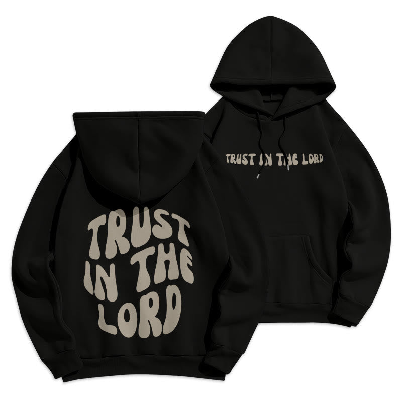 Christianartworkshop Confiance en le Seigneur Foi et Relation Sweat à capuche en polyester doublé polaire - Noir - 2XL - image 3