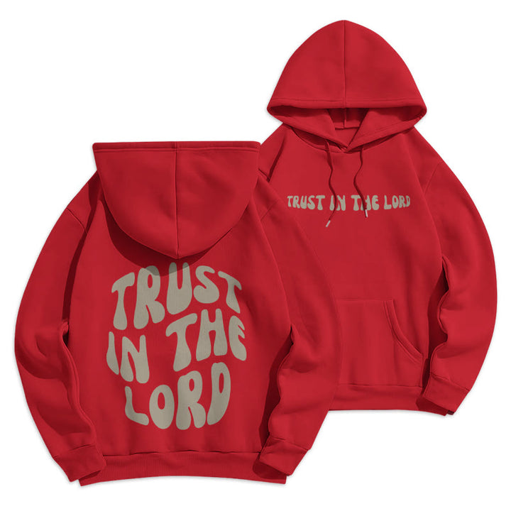Christianartworkshop Confiance en le Seigneur Foi et Relation Sweat à capuche en polyester doublé polaire - Rouge - 2XL - image 12