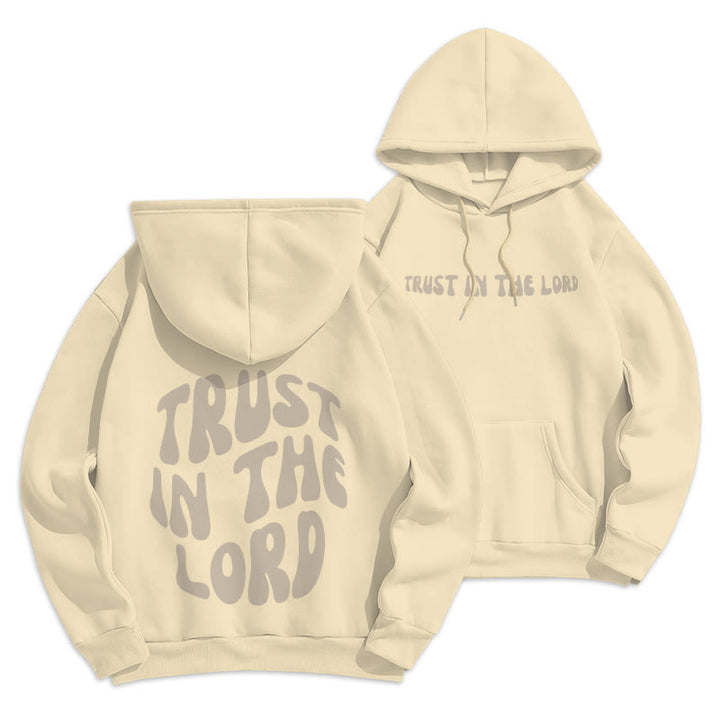 Christianartworkshop Confiance en le Seigneur Foi et Relation Sweat à capuche en polyester doublé polaire - Beige - 2XL - image 0