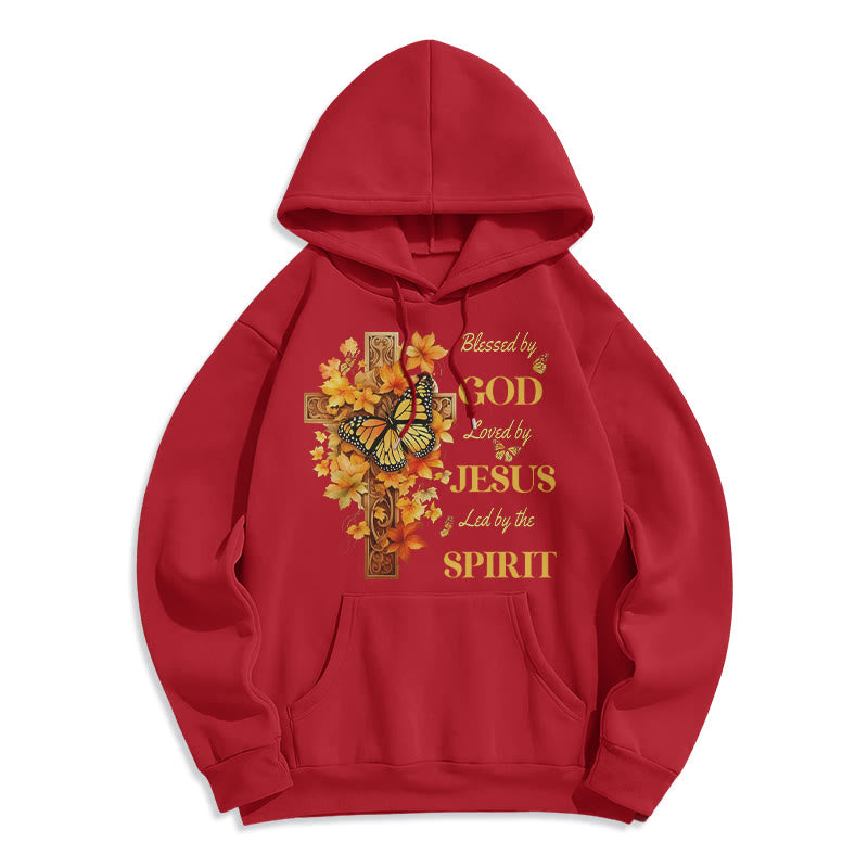 Christianartworkshop Béni par Dieu Mission Sweat à capuche en polyester doublé polaire - Rouge - 2XL - image 0