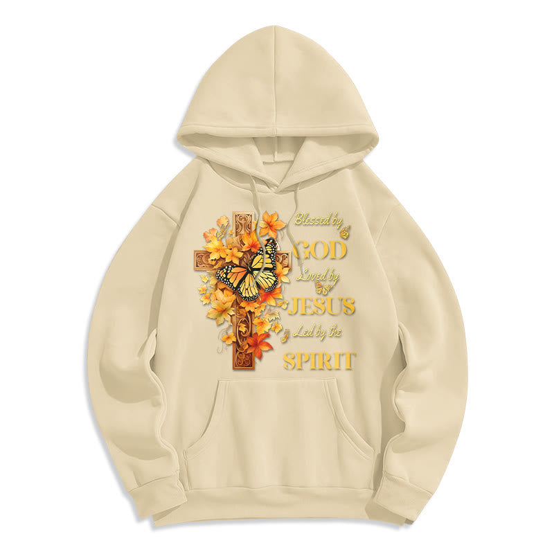Christianartworkshop Béni par Dieu Mission Sweat à capuche en polyester doublé polaire - Beige - 2XL - image 3