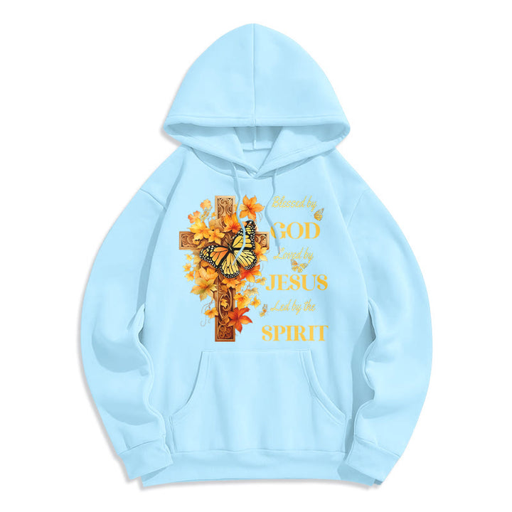 Christianartworkshop Béni par Dieu Mission Sweat à capuche en polyester doublé polaire - Bleu - 2XL - image 6