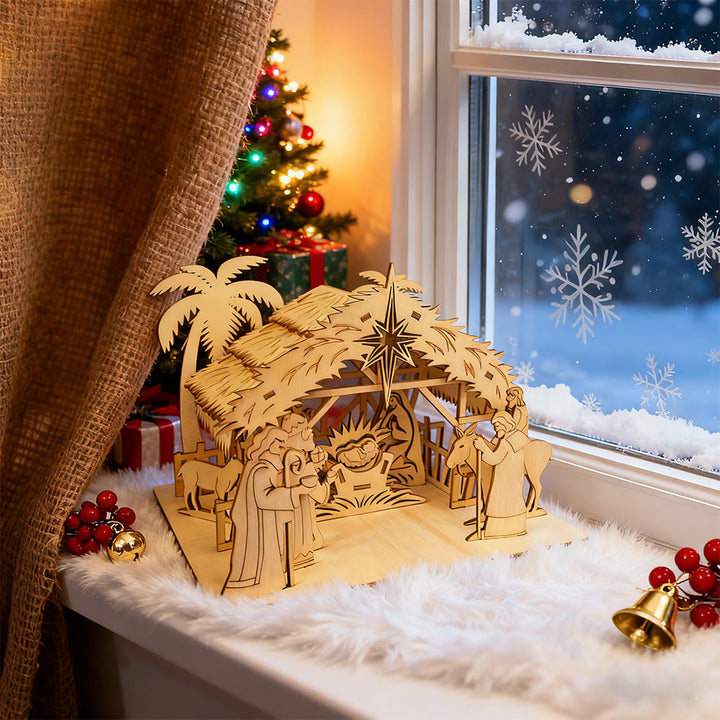 Christianartworkshop Crèche en bois : Récit sacré et recueillement festif - image 1