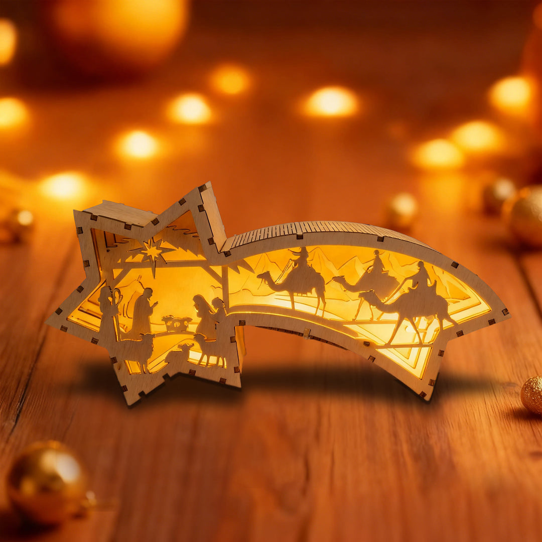 Christianartworkshop Crèche en bois en forme d'étoile : récit sacré et dévotion artistique - image 4