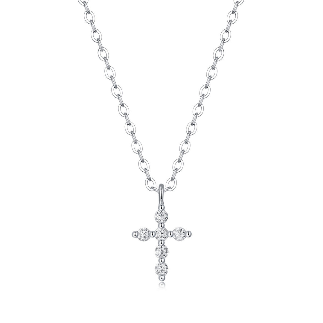 Collier croix en argent sterling et moissanite de Christianartworkshop : Foi, élégance et éclat intemporel - D - image 3