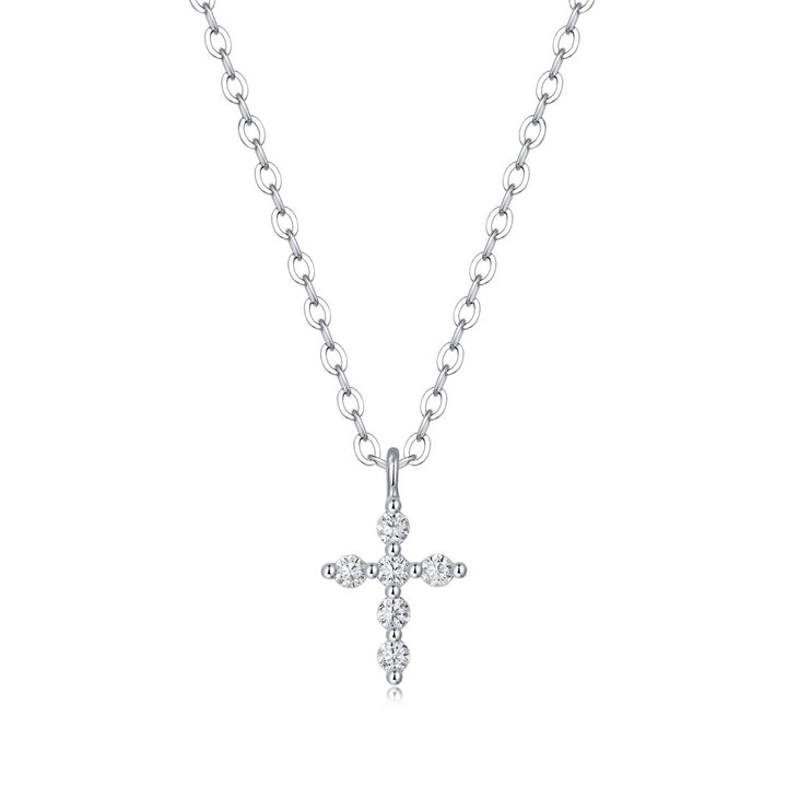 Collier croix en argent sterling et moissanite de Christianartworkshop : Foi, élégance et éclat intemporel - D - image 3