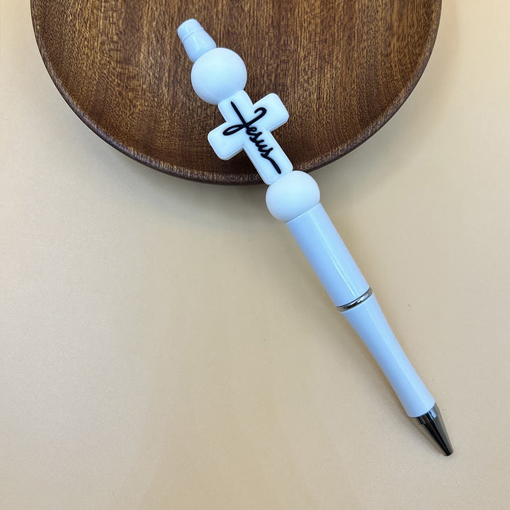 Christianartworkshop Stylo Croix de Jésus : Un instrument d'écriture inspiré par la foi et empreint de charme symbolique - Blanc - image 7