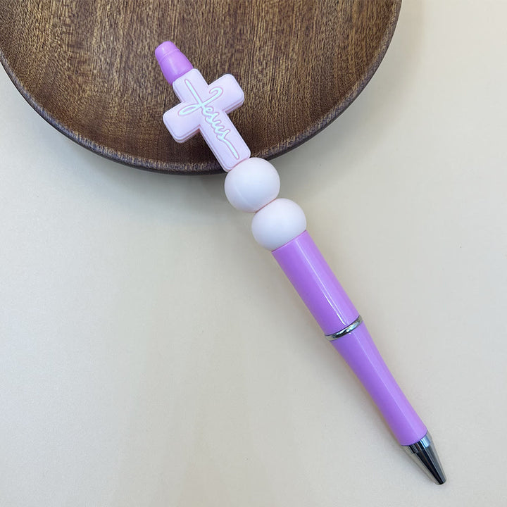 Christianartworkshop Stylo Croix de Jésus : Un instrument d'écriture inspiré par la foi et empreint de charme symbolique - Rose - image 9