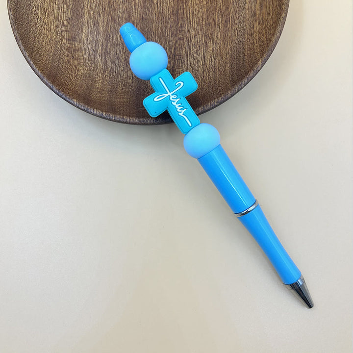 Christianartworkshop Stylo Croix de Jésus : Un instrument d'écriture inspiré par la foi et empreint de charme symbolique - Bleu - image 6
