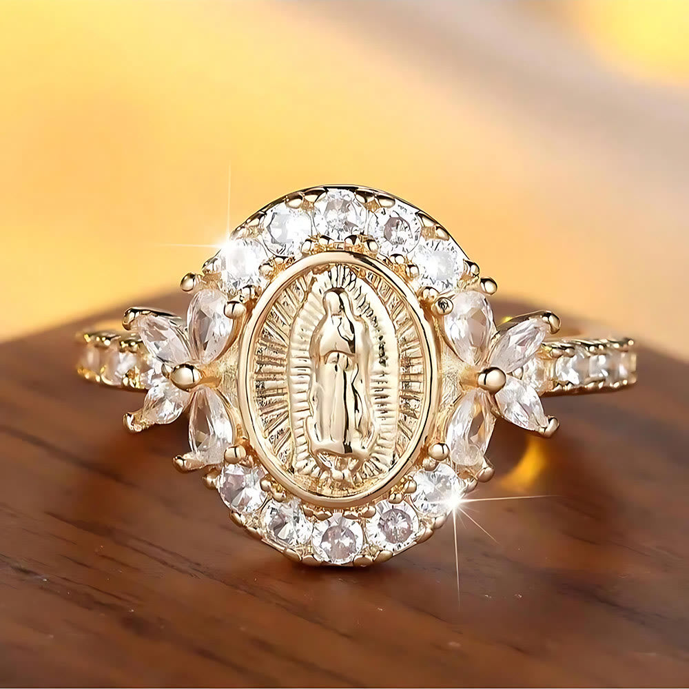 Christianartworkshop Bague élégante ornée de l'emblème de la Vierge Marie : un détail sacré pour la dévotion quotidienne - image 5