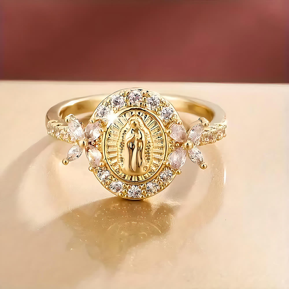 Christianartworkshop Bague élégante ornée de l'emblème de la Vierge Marie : un détail sacré pour la dévotion quotidienne - image 6