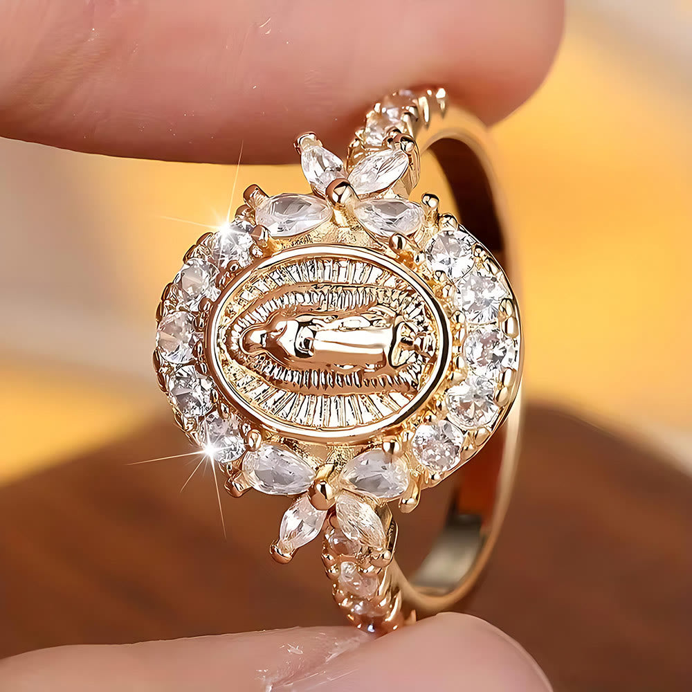 Christianartworkshop Bague élégante ornée de l'emblème de la Vierge Marie : un détail sacré pour la dévotion quotidienne - US 11 - image 0