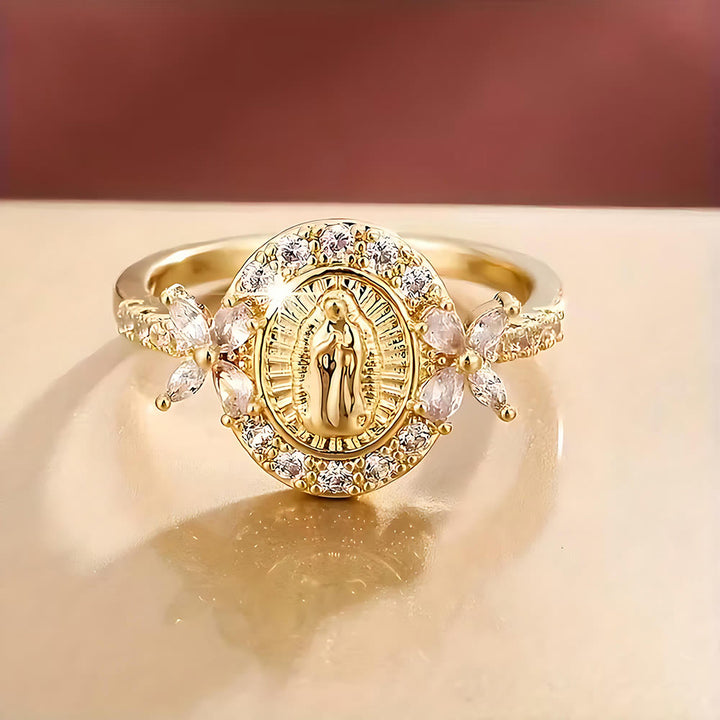Christianartworkshop Bague élégante ornée de l'emblème de la Vierge Marie : un détail sacré pour la dévotion quotidienne - image 6