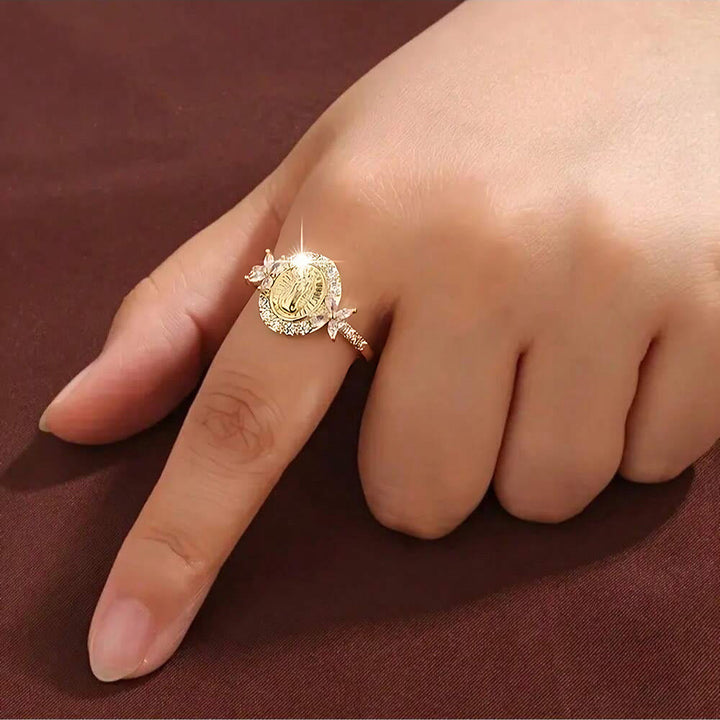 Christianartworkshop Bague élégante ornée de l'emblème de la Vierge Marie : un détail sacré pour la dévotion quotidienne - image 3
