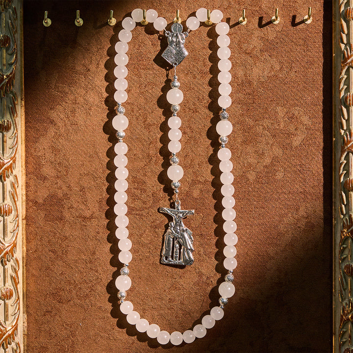 Christianartworkshop Chapelet pastel à couleur changeante sous UV avec crucifix et mains jointes en prière - image 6