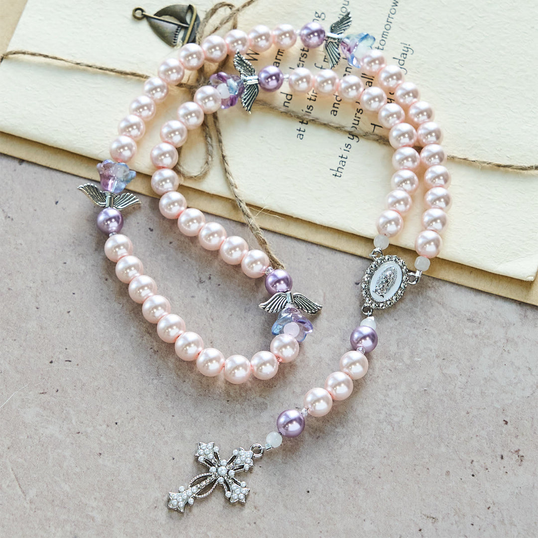 Christianartworkshop Chapelet de prière à l'ange gardien à la lavande : Protection du Christ et grâce divine - image 4