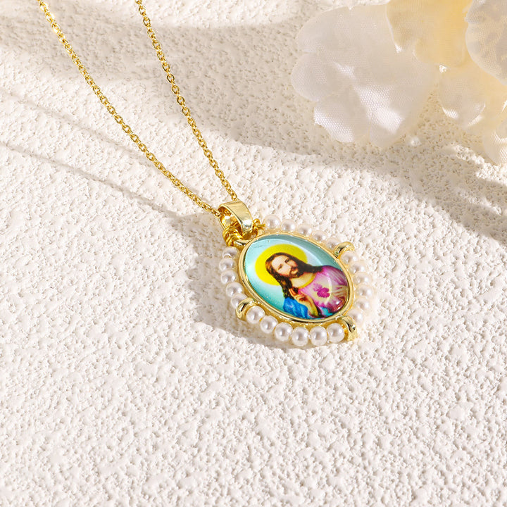 Christianartworkshop Collier pendentif icône sacrée : une touche de foi délicate au quotidien - J - image 10