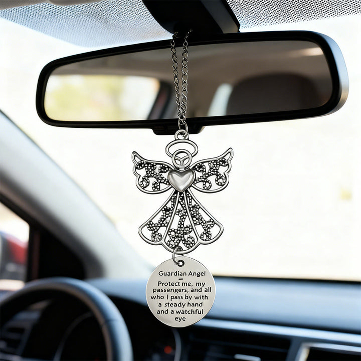 Christianartworkshop Pendentif de voiture Ange Gardien : Une protection céleste pour chaque trajet - image 1