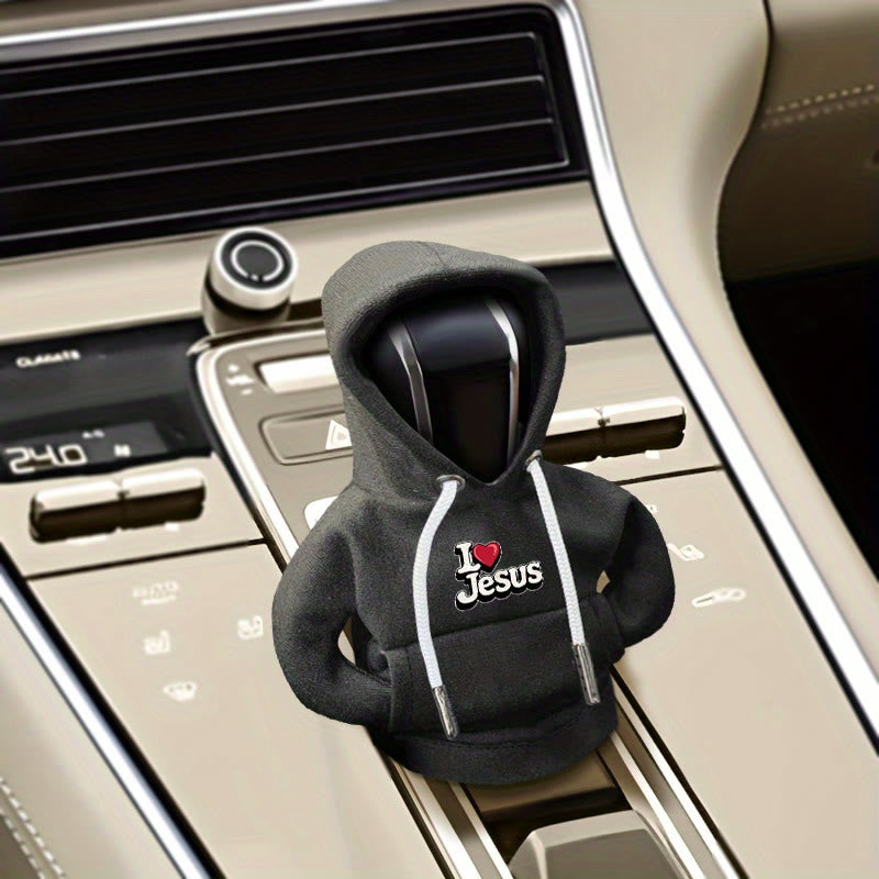 Christianartworkshop Housse de levier de vitesse personnalisable pour sweat à capuche : Votre foi unique, sur la route - Noir - image 0