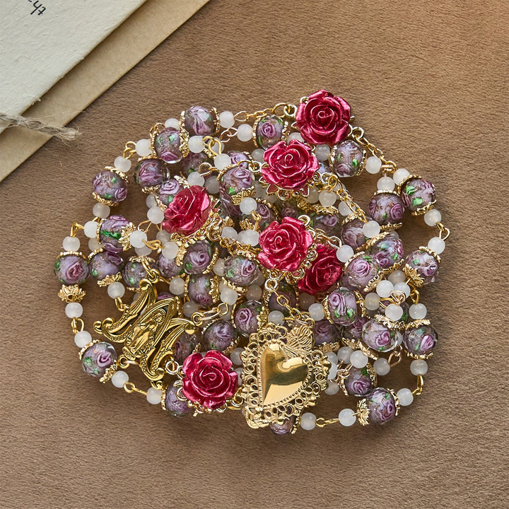 Christianartworkshop Chapelet de dévotion à la rose avec Sacré-Cœur : Douce foi pour la prière quotidienne - image 7