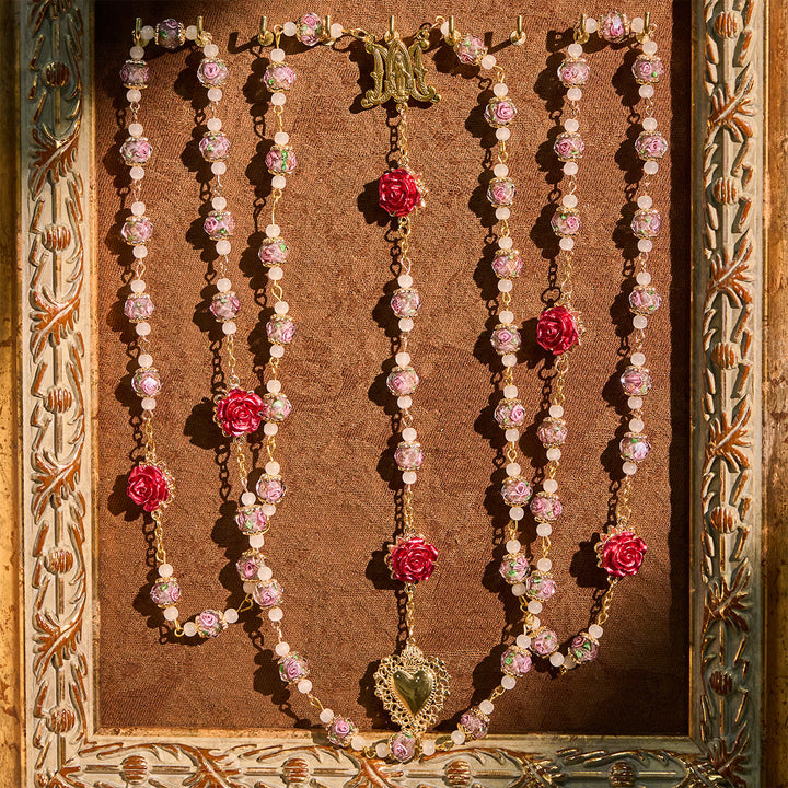 Christianartworkshop Chapelet de dévotion à la rose avec Sacré-Cœur : Douce foi pour la prière quotidienne - Sacré-Cœur - image 0