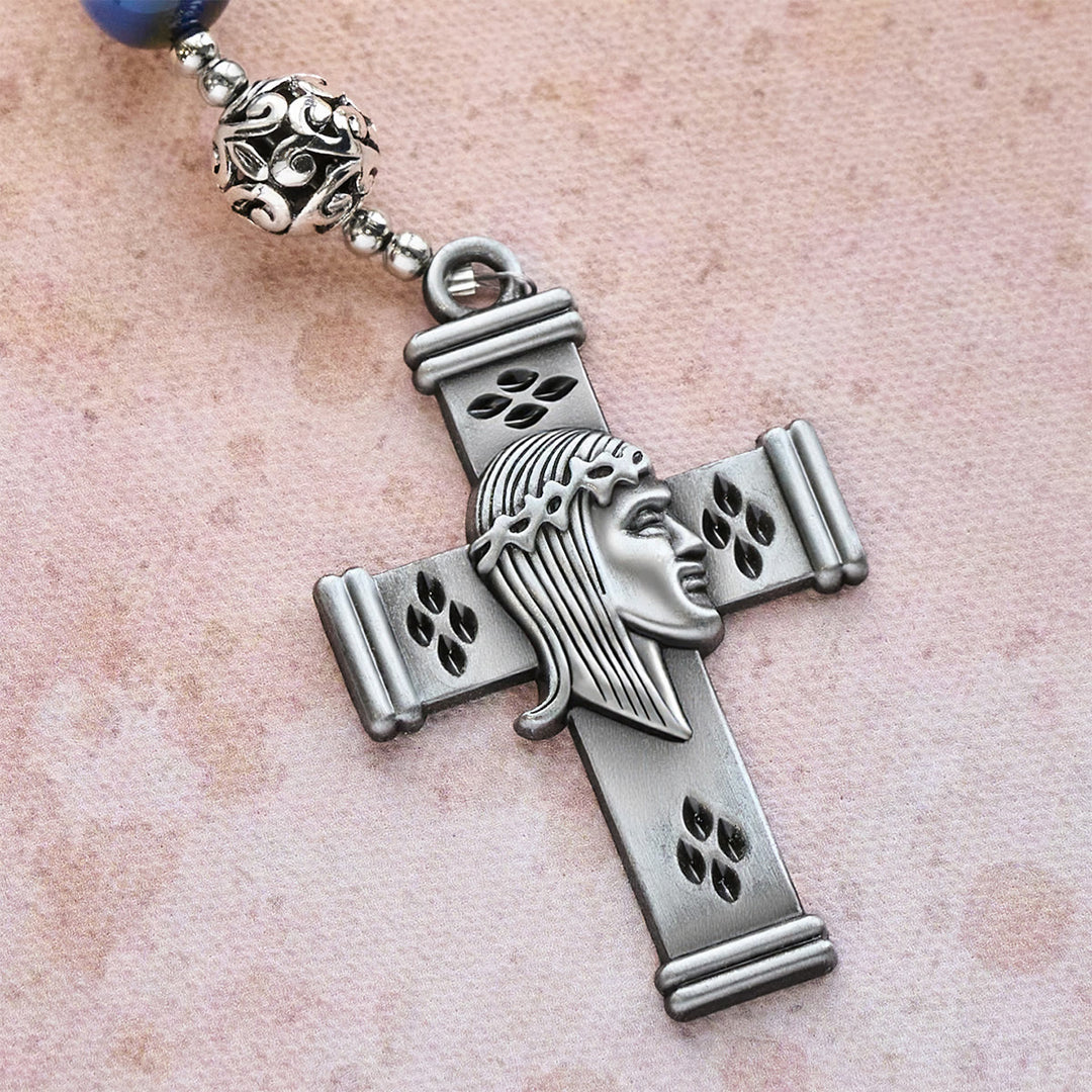 Christianartworkshop Chapelet orné de perles avec saint Michel et croix : une assurance paisible pour la prière - image 8