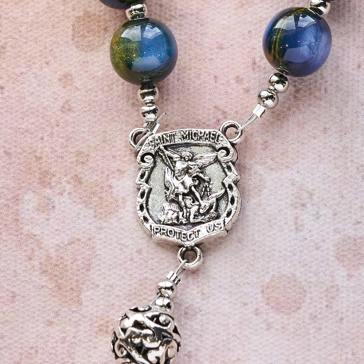 Christianartworkshop Chapelet orné de perles avec saint Michel et croix : une assurance paisible pour la prière - image 7