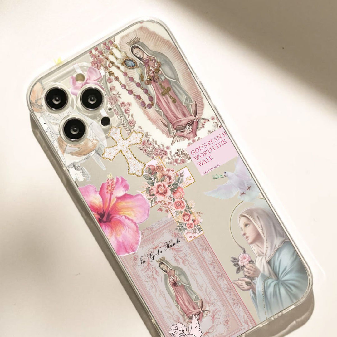 Christianartworkshop Coque de téléphone Foi et Fleurs : Ésaïe 10:18 et symbole de la Vierge Marie pour une utilisation quotidienne - iPhone 17 Pro Max - image 0