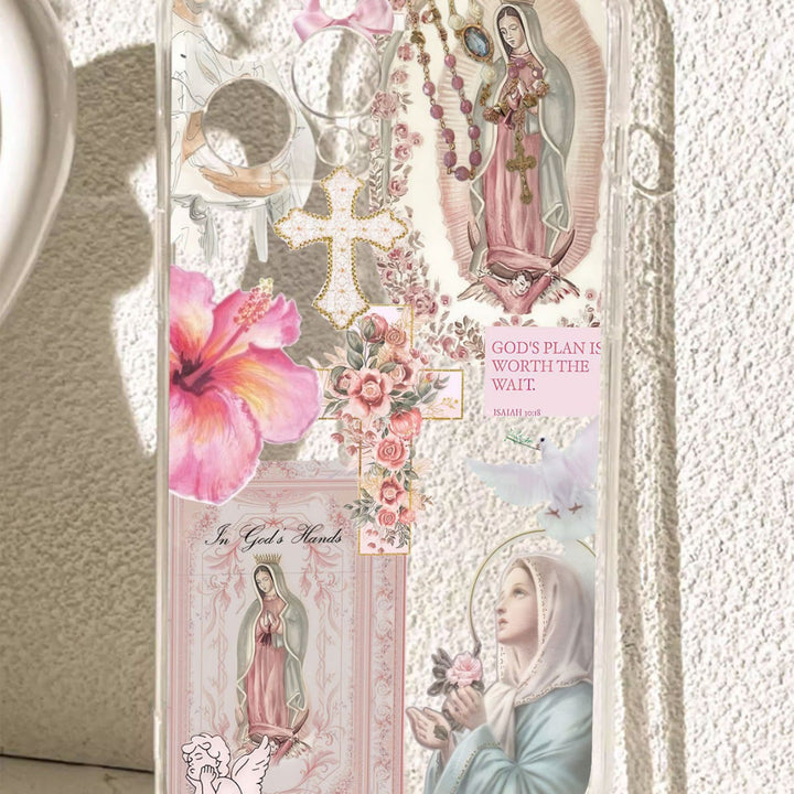 Christianartworkshop Coque de téléphone Foi et Fleurs : Ésaïe 10:18 et symbole de la Vierge Marie pour une utilisation quotidienne - image 4