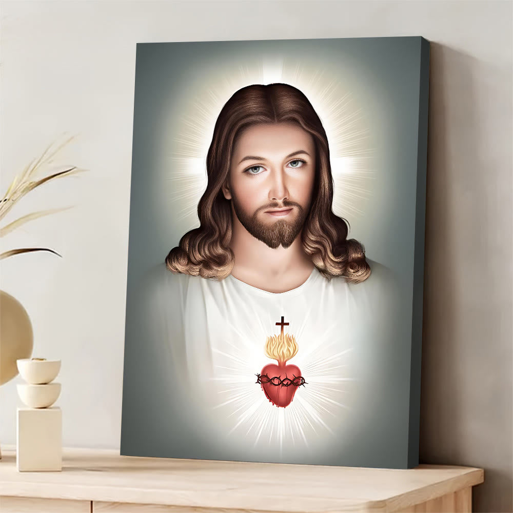 Christianartworkshop Décoration murale « Jésus au Sacré-Cœur » : une foi douce pour la décoration intérieure - image 2
