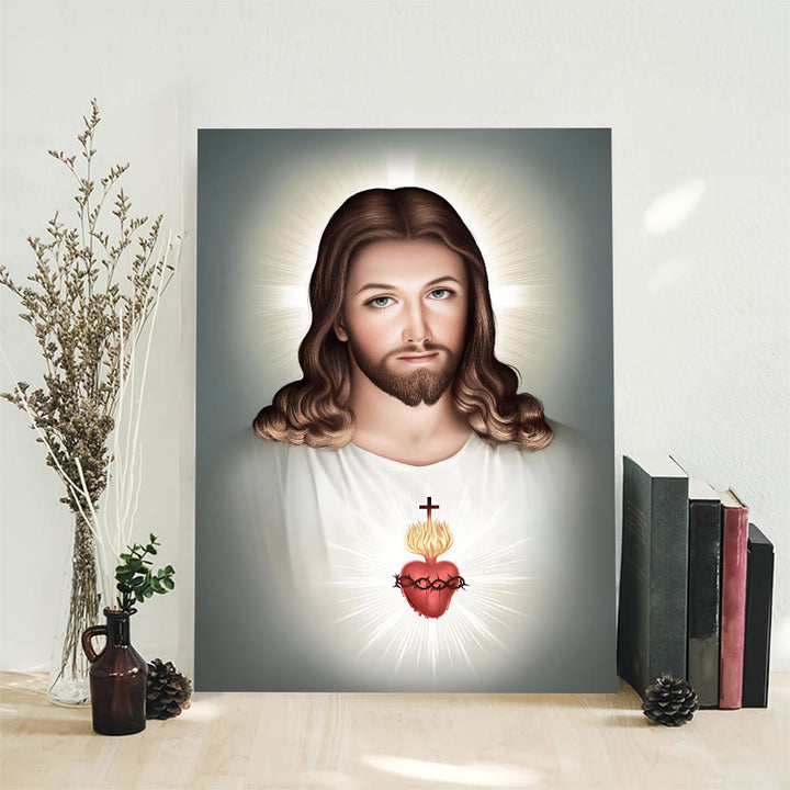 Christianartworkshop Décoration murale « Jésus au Sacré-Cœur » : une foi douce pour la décoration intérieure - image 4