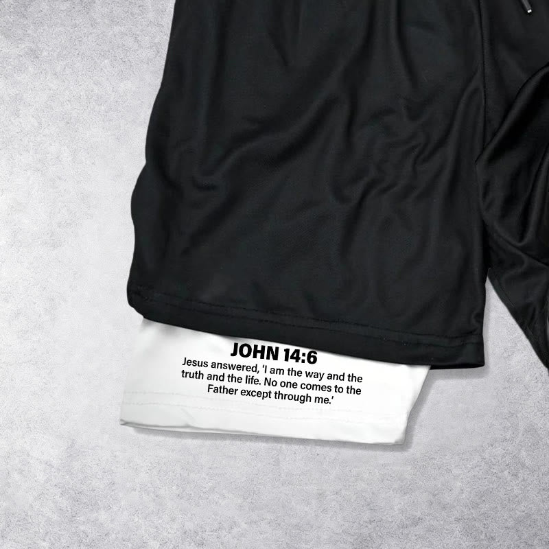 Christianartworkshop Short de sport Jean 14:6 avec motif Jésus et croix : Portez-le chaque jour pour exprimer votre dévotion. - image 6