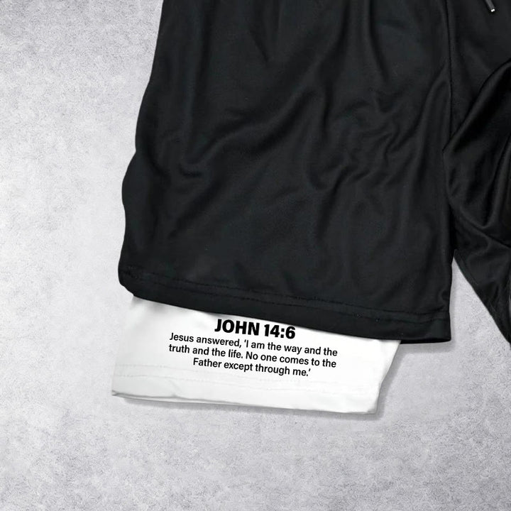 Christianartworkshop Short de sport Jean 14:6 avec motif Jésus et croix : Portez-le chaque jour pour exprimer votre dévotion. - image 6